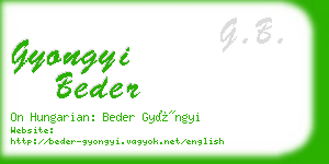 gyongyi beder business card